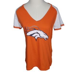 Majestic Denver Broncos # 18 Manning Baseball Style Mesh Glitter Mascot Large
